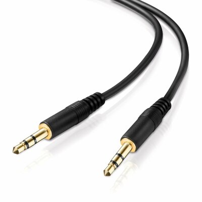 adaptare 2 m Stereo-Aux-Kabel 2-mal 3,5-mm-Stecker Klinke vergoldet Ultraslim-Design