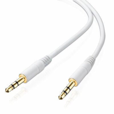 adaptare 60 cm Stereo-Aux-Kabel 2-mal 3,5-mm-Stecker Klinke vergoldet Ultraslim-Design