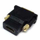adaptare 20103 Adapter 24+1-poliger DVI-D-Stecker auf HDMI-Buchse vergoldet schwarz