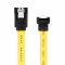 adaptare 31401 10 cm SATA-Kabel 6 GB/s mit Metall-Clip und einem Winkel-Stecker gelb