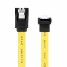 adaptare 31403 30 cm SATA-Kabel 6 GB/s mit Metall-Clip und einem Winkel-Stecker gelb