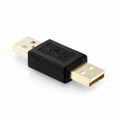 adaptare 41019 USB 2.0-Adapter A-Stecker auf A-Stecker vergoldete Kontakte schwarz