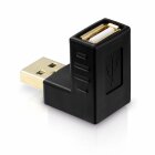 adaptare 41021 90-Grad-Winkel-Adapter USB 2.0-Stecker A auf USB 2.0-Buchse A vergoldete Kontakte schwarz
