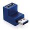 adaptare 42407 USB 3.0-Winkel-Adapter Stecker + Buchse Typ A blau