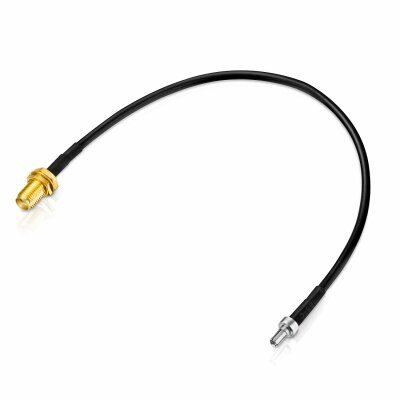 adaptare 60691 20 cm Pigtail CRC9-Stecker gerade / SMA-Buchse Adapter-Kabel für Antenne