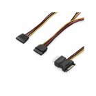 Netzteil-Adapter-Kabel 15-polig SATA-Anschluss auf 4-polig IDE und 2-mal 15-polig SATA schwarz