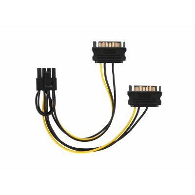 Grafikkarten-Stromkabel 2-mal SATA-Strom > PCIe 6+2-pin