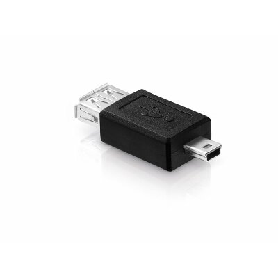 USB 2.0-Adapter Mini-Stecker Typ B 5-polig auf Buchse Typ A schwarz