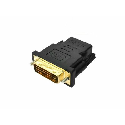 Adapter 24+1-poliger DVI-D-Stecker auf HDMI-Buchse vergoldet schwarz