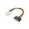Netzteil-Adapter-Kabel 15-polig SATA-Anschluss auf 4-polig IDE schwarz