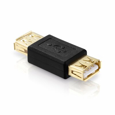 USB 2.0-Adapter A-Buchse auf A-Buchse vergoldete Kontakte schwarz
