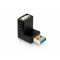 90-Grad-Winkel-Adapter USB 2.0-Stecker A auf USB 2.0-Buchse A vergoldete Kontakte schwarz