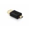 USB 2.0-Adapter Mini-Stecker Typ B 5-polig auf Buchse Typ A vergoldete Kontakte schwarz