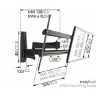 Vogels WALL 2450 TV-Wandhalterung für 140-254 cm (55-100 Zoll) Fernseher, drehbar und neigbar, max. 55 kg, Vesa max. 800 x 400 mm, schwarz