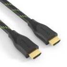 conecto Premium Zertifiziertes High Speed HDMI Kabel mit Ethernet mit Nylongeflecht, vergoldete Anschlüsse (4K UltraHD, 3D Full HD, 18Gbps Full Bandwith, HDR High Dynamic Range), 2,00m