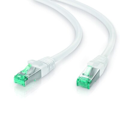 adaptare Patchkabel Cat6 (S-FTP, PIMF) Netzwerkkabel, Ethernetkabel, 10,0m weiß