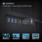 Sonero X-AOC200-150 Premium AOC HDMI 2.0 Hybridkabel (Glasfaser/Kupfer), HDMI A Stecker (19polig) auf HDMI A Stecker (19polig) Aktives HDMI 4K AOC Extender Kabel - 15m