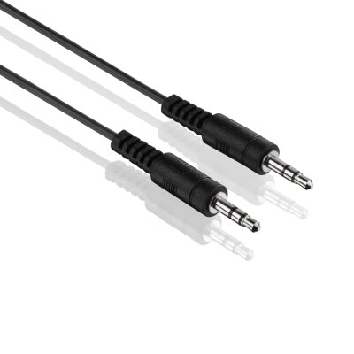 conecto CC50485 Audio Stereo Aux Verbindungskabel 3,5mm Klinke Stecker auf 3,5mm Klinke Stecker Ultraslim-Design 2,00m schwarz