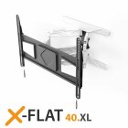 Exelium X-Flat 40XL Wandhalterung für Fernseher von 32-75 Zoll, drehbar, schwenkbar, neigbar, bis 50kg, Wandabstand 39-470mm, VESA 600x400, schwarz/weiß
