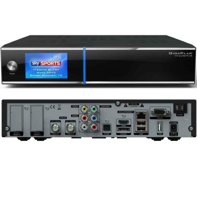 GigaBlue HD Quad Plus CI+ Twin Linux HDTV Sat Receiver PVR Ready schwarz (TFT-Display) B-Ware, wei NEU