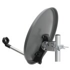 COMAG Sat-Antenne Stahl anthrazit 40 cm, Set inkl. Single LNB, Koaxkabel + F-Stecker