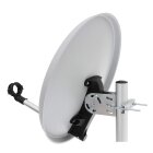 COMAG Sat-Antenne Stahl lichtgrau 40 cm, Set inkl. Single LNB, Koaxkabel + F-Stecker