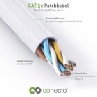 conecto CC50400 Patchkabel CAT.5e (UTP) Netzwerkkabel Ethernetkabel LAN Kabel Cat5 RJ45 Stecker 1m weiß (5er Set + 1x gratis!)