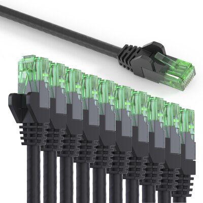 conecto CC50416 Patchkabel CAT.5e (UTP) Netzwerkkabel Ethernetkabel LAN Kabel Cat5 RJ45 Stecker 20m schwarz (10er Set + 1x gratis!)