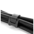 conecto Kabelbinder Klett 15cm Klettband 12mm Kabelmanagement Kabelorganizer Klettkabelbinder Klettverschluss, schwarz (1 Stk)