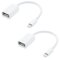 USB-OTG Adapter-Kabel mit 8-pin-Stecker für Apple iPhone 5 ? 7 + iPad mini, Air für Digital-Kamera, weiß, 2er Set