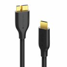 Sentivus U303-100 Pro Series Micro USB 3.0 Daten/Ladekabel (Micro USB 3.0 Stecker auf USB 3.1-C Stecker), 1,00m, schwarz