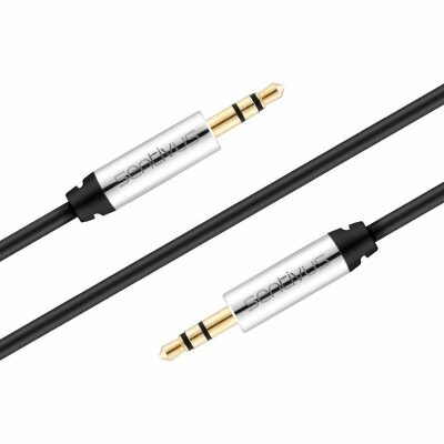 Sentivus AU000 Premium Audio Klinken Kabel (3,5mm Stecker auf 3,5mm Stecker), Vergoldete Kontakte, 0,50m, schwarz