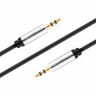 Sentivus AU000 Premium Audio Klinken Kabel (3,5mm Stecker auf 3,5mm Stecker), Vergoldete Kontakte, 1,00m, schwarz