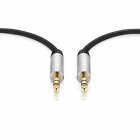 Sentivus AU000 Premium Audio Klinken Kabel (3,5mm Stecker auf 3,5mm Stecker), Vergoldete Kontakte, 2,00m, schwarz
