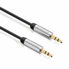 Sentivus AU000 Premium Audio Klinken Kabel (3,5mm Stecker auf 3,5mm Stecker), Vergoldete Kontakte, 5,00m, schwarz