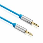 Sentivus AU003 Premium Audio Klinken Kabel (3,5mm Stecker auf 3,5mm Stecker), Vergoldete Kontakte, 3,00m, blau