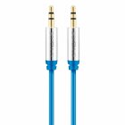 Sentivus AU003 Premium Audio Klinken Kabel (3,5mm Stecker auf 3,5mm Stecker), Vergoldete Kontakte, 5,00m, blau