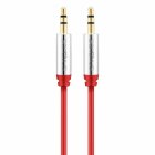 Sentivus AU005 Premium Audio Klinken Kabel (3,5mm Stecker auf 3,5mm Stecker), Vergoldete Kontakte, 1,50m, rot