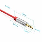 Sentivus AU005 Premium Audio Klinken Kabel (3,5mm Stecker auf 3,5mm Stecker), Vergoldete Kontakte, 5,00m, rot