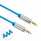 Sentivus AU013 Premium Audio Klinke Spiral-Kabel (3,5mm Stecker auf 3,5mm Stecker), Vergoldete Kontakte, 3,00m, blau
