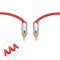 Sentivus AU015 Premium Audio Klinke Spiral-Kabel (3,5mm Stecker auf 3,5mm Stecker), Vergoldete Kontakte, 2,00m, rot