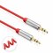Sentivus AU015 Premium Audio Klinke Spiral-Kabel (3,5mm Stecker auf 3,5mm Stecker), Vergoldete Kontakte, 2,00m, rot