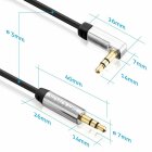 Sentivus AU030 Premium Audio Klinken Kabel (3,5mm Stecker auf 3,5mm Stecker 90 Grad gewinkelt), Vergoldete Kontakte, 5,00m, schwarz