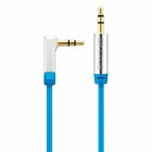 Sentivus AU033 Premium Audio Klinken Kabel (3,5mm Stecker auf 3,5mm Stecker 90 Grad gewinkelt), Vergoldete Kontakte, 5,00m, blau