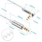 Sentivus AU041 Premium Audio Klinke Spiral-Kabel (3,5mm Stecker auf 3,5mm Stecker 90 Grad gewinkelt), Vergoldete Kontakte, 2,00m, weiß