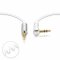 Sentivus AU041 Premium Audio Klinke Spiral-Kabel (3,5mm Stecker auf 3,5mm Stecker 90 Grad gewinkelt), Vergoldete Kontakte, 3,00m, weiß