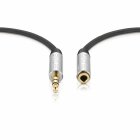 Sentivus AU060 Premium Audio Klinken-Verlängerungskabel (3,5mm Stecker auf 3,5mm Buchse), Vergoldete Kontakte, 1,50m, schwarz