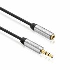Sentivus AU060 Premium Audio Klinken-Verlängerungskabel (3,5mm Stecker auf 3,5mm Buchse), Vergoldete Kontakte, 1,50m, schwarz