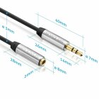 Sentivus AU060 Premium Audio Klinken-Verlängerungskabel (3,5mm Stecker auf 3,5mm Buchse), Vergoldete Kontakte, 2,00m, schwarz