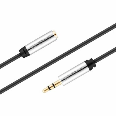 Sentivus AU060 Premium Audio Klinken-Verlängerungskabel (3,5mm Stecker auf 3,5mm Buchse), Vergoldete Kontakte, 5,00m, schwarz